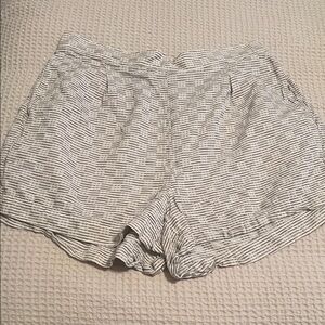 Striped Cream and Brown Madewell Women's Shorts